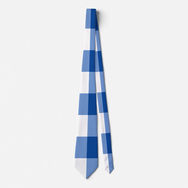 Gravata Padrão de gingham azul (Frente)