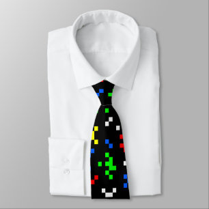 Gravata Padrão de Gráficos de Videogame Retro de 8 Bits
