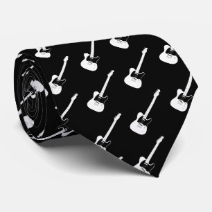 Gravata Padrão de Guitarra Elétrica em Preto