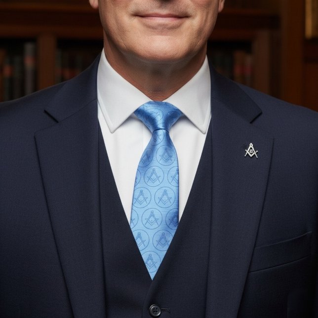Gravata Padrão de Ícone de Freemason Ofertas Exclusivas Lo (Freemason Icon Pattern Unique Gifts Blue Lodge Neck Tie)