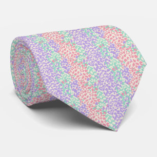 Gravata Padrão de Impressão Animal Leopardo Pastel