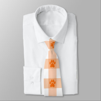 Gravata Padrão de impressão de pata laranja - Design do tó