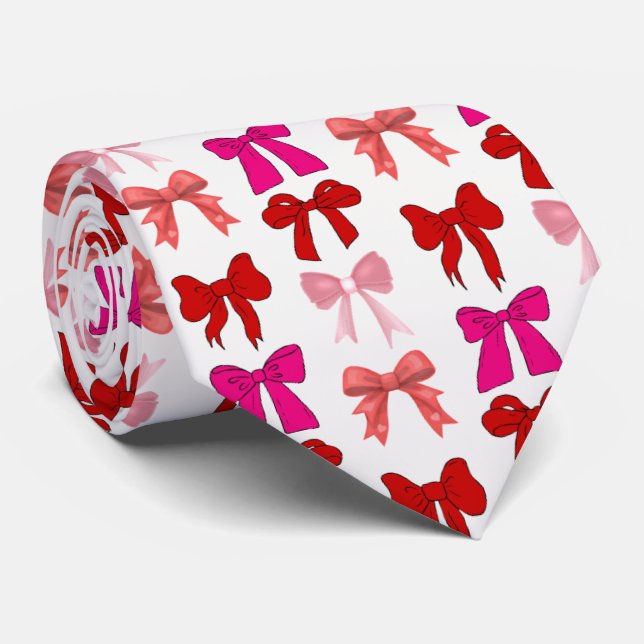 Gravata padrão de laço rosa (Rolled)