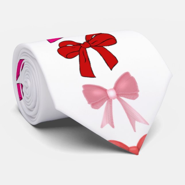 Gravata padrão de laço rosa (Rolled)