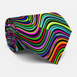 Gravata Padrão de Linha Curva Multicolorida Neon -LEGAL