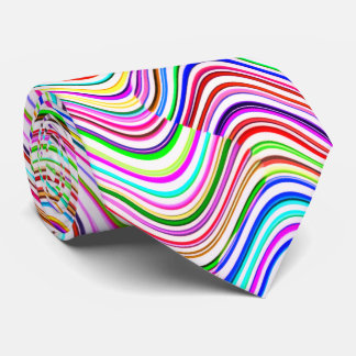 Gravata Padrão de Linha Curva Multicolorida Neon -LEGAL