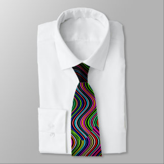 Gravata Padrão de Linha Curva Multicolorida Neon -LEGAL
