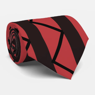 Gravata Padrão de Listra Chevron Vermelho Preto