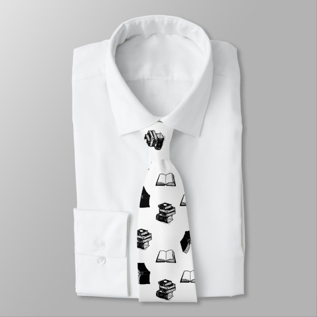 Gravata Padrão de Livro Bibliófilo Moderno (Amarrado)