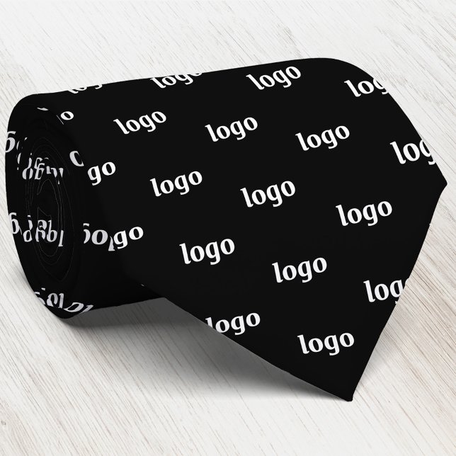 Gravata Padrão de Logotipo Simples de Negócios (Simple logo pattern business branding promotional neck tie)