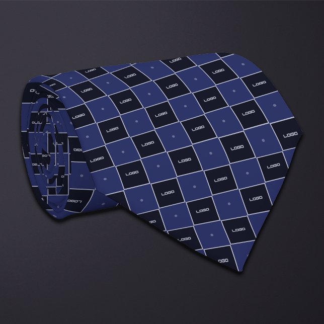 Gravata Padrão de Logotipo Xadrez Azul (Criador carregado)