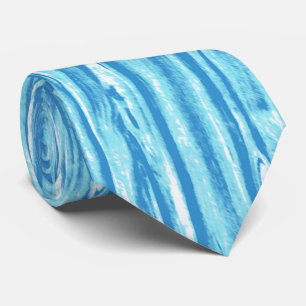 Gravata Padrão de madeiras secas - azul e branco do ocean
