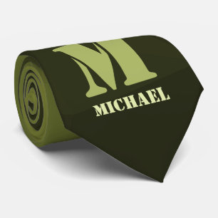 Gravata Padrão de malha geométrica da oliveira verde do ex