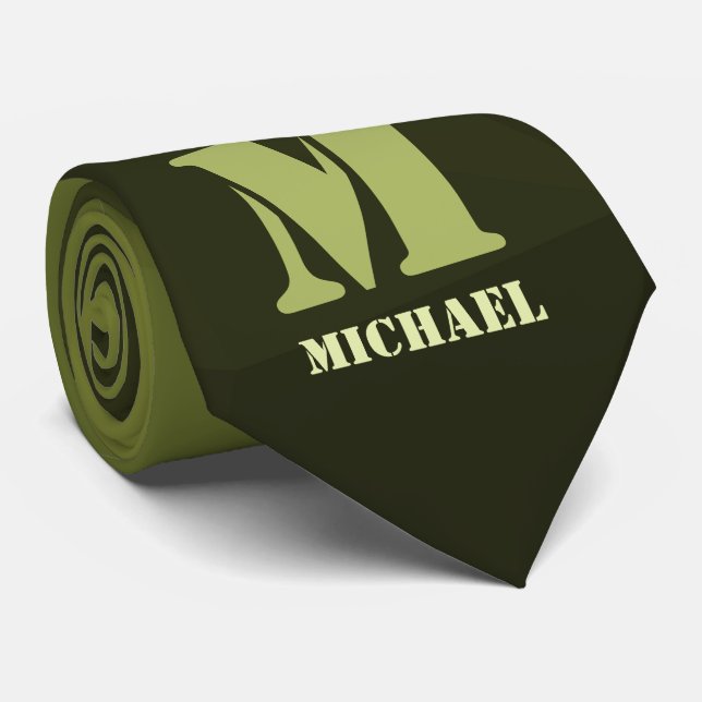 Gravata Padrão de malha geométrica da oliveira verde do ex (Rolled)