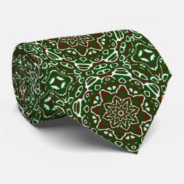 Gravata Padrão de Mandala de Natal Groovy Eclectic Ornate