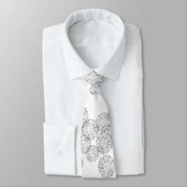 Gravata Padrão de Margarida Boho Chic Preto e Branco Elega
