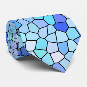 Gravata Padrão de Mosaico Azul