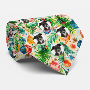 Gravata Padrão de Natal de Foto de Cão de Pet Personalizad