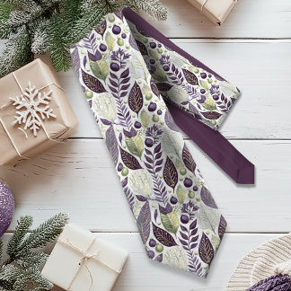 Gravata Padrão de Natal Verde Roxo nº 21 ID1009