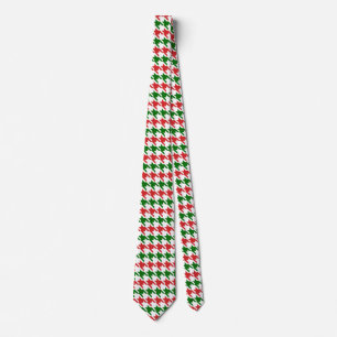 Gravata Padrão de Natal Vermelho e Verde