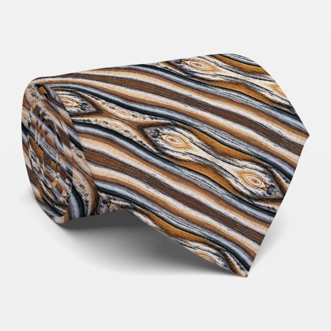Gravata Padrão de nó de grão de madeira (Rolled)