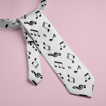 Gravata Padrão de Notas de Música Preta e Branca<br><div class="desc">Lindos símbolos musicais,  a design de padrões sem costura faz presentes perfeitos para músicos,  professores de música,  diretores de bandas e amantes de música.</div>