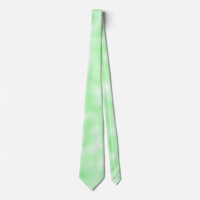 Gravata Padrão de nuvens de Abstrato branco e verde pálido (Frente)