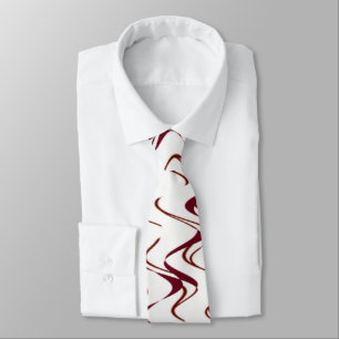 Gravata Padrão de Onda Burgundy e Branco