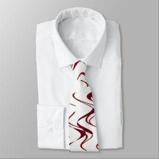 Gravata Padrão de Onda Burgundy e Branco