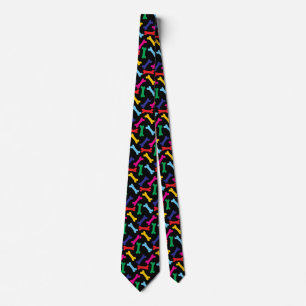 Gravata Padrão de osso de cachorro multicolorido