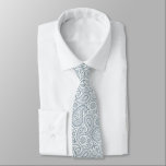 Gravata Padrão de Paisley da pintura branca e cinza azul e<br><div class="desc">Padrão paisley de colherada branca e cinza azul elegante. Legal gravata de casamento. Tamanho de impressão ajustável. Se precisar de apoio para personalizar qualquer um dos meus designs,  envie-me uma mensagem no Zazzle.</div>