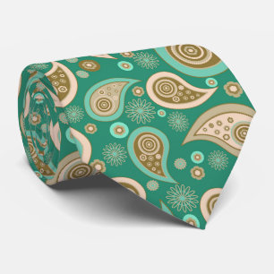 Gravata Padrão de paisley elegante bege castanho verde