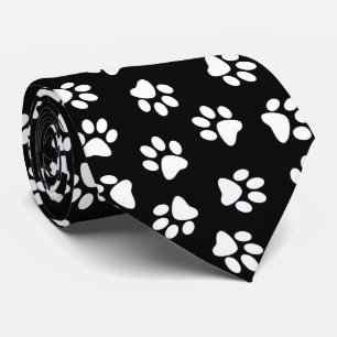 Gravata Padrão De Patas, Patas Cachorros, Patas Brancas