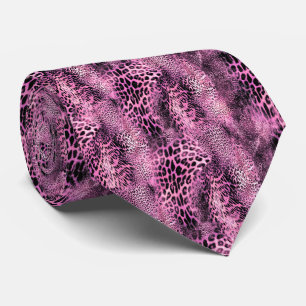Gravata Padrão de Pele de Leopardo