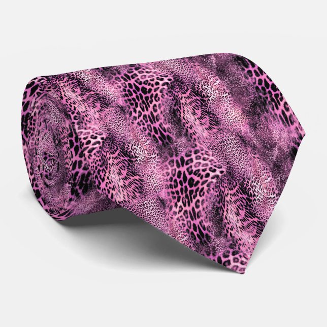 Gravata Padrão de Pele de Leopardo  (Rolled)