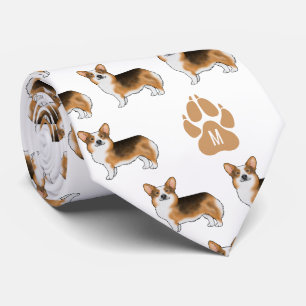 Gravata Padrão de Pembroke Welsh Corgi Tricolor de Cabeça