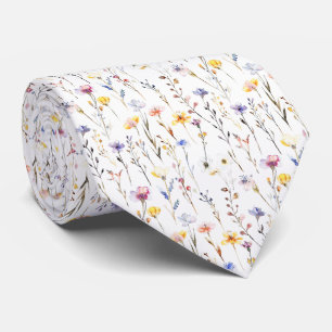 Gravata Padrão de Pequenas Flores Silvestres