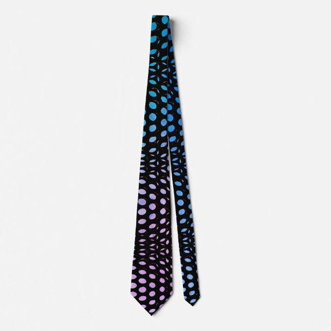 Gravata Padrão de Ponto Azul Geométrico Moderno  (Frente)