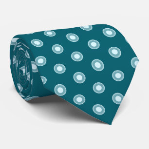 Gravata Padrão de Ponto Branco Azul Verde Teal