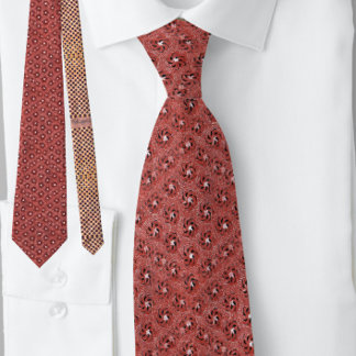 Gravata Padrão de Ponto Floral Vermelho Vintage