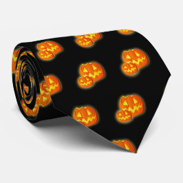 Gravata Padrão de Pumpkin Laranja Negro Halloween