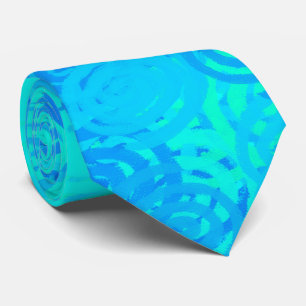 Gravata Padrão de Redemoinhos Azul Turquesa