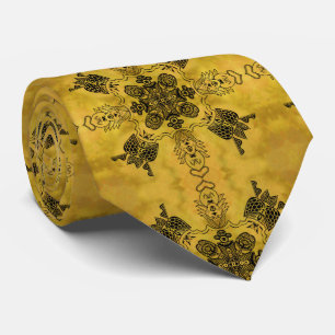 Gravata Padrão de Repetição de Desenho de Linha Tribal do 