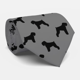 Gravata Padrão de Silhouettes de Cachorro Negro Russo