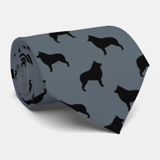 Gravata Padrão de Silhuettes de Raça de Cachorro Schipperk