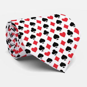 Gravata Padrão de Símbolos de Cartas de Jogar Retrô