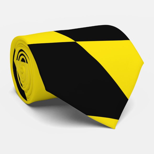 Gravata Padrão de Sinalizador Diamante da Baviera Preta e  (Rolled)