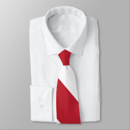 Gravata Padrão de Stripe Diagonal Branco Vermelho