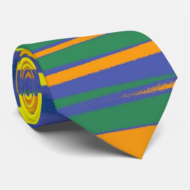 Gravata Padrão de stripes coloridas do abstrato (Rolled)