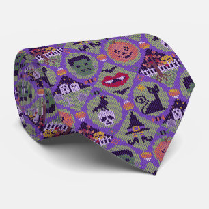 Gravata Padrão de Suéter do Juiz Isle Cute Halloween Kni